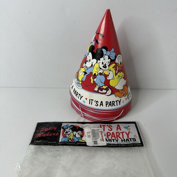 9 Vintage Disney Party Hats Mickey Minnie Goofy Junk Journal Photo Booth Prop - Picture 15 of 15